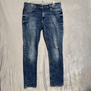 Indigo Nation Ultra Slim Fit Jeans Mens 36x33 Blue Medium Wash Skinny Denim